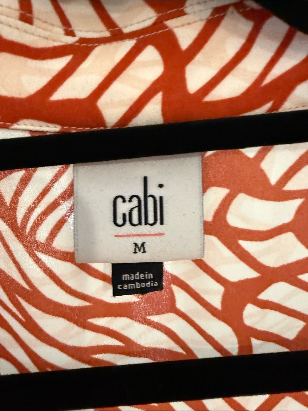 CAbi Rust Abstract Print Sleeveless Collared Top Size M - Picture 3 of 3